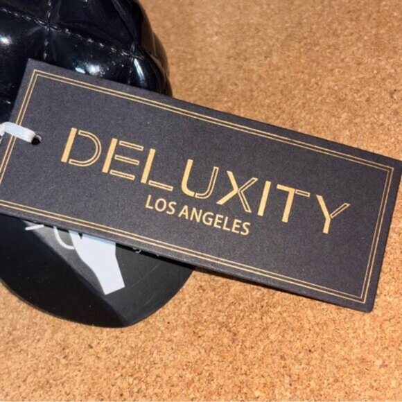 Deluxity Black Quilted Women's Bag Purse Mini Jelly PVC Pearl Handle Chain - Picture 7 of 10